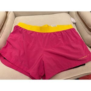 Nike Dri-Fit Livestrong Pink‎ Athletic Running Shorts with Yellow Waistband XL
